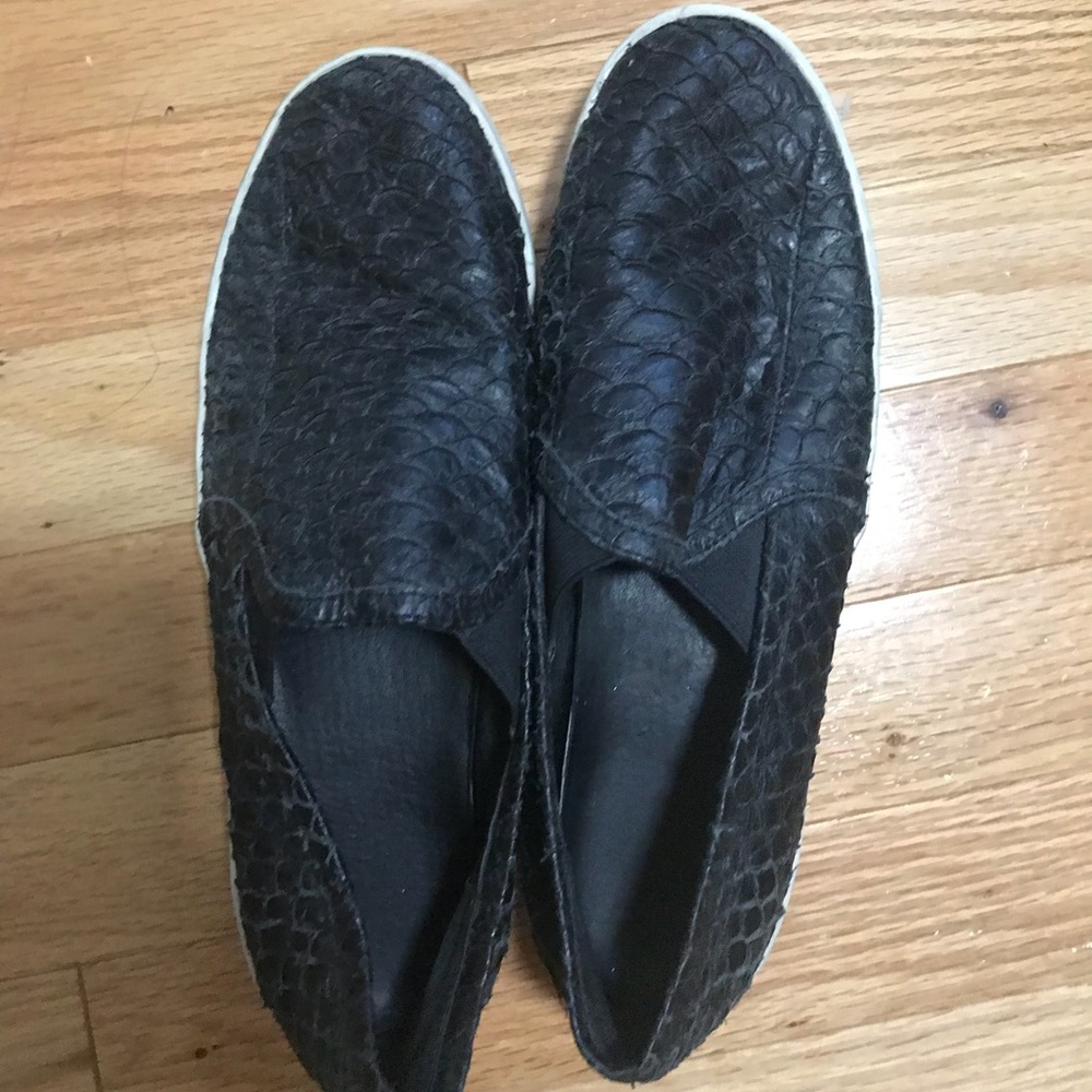 Joie Black Snakeskin Slip on Sneakers Size 8